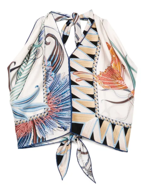 Ferragamo giada print silk scarf