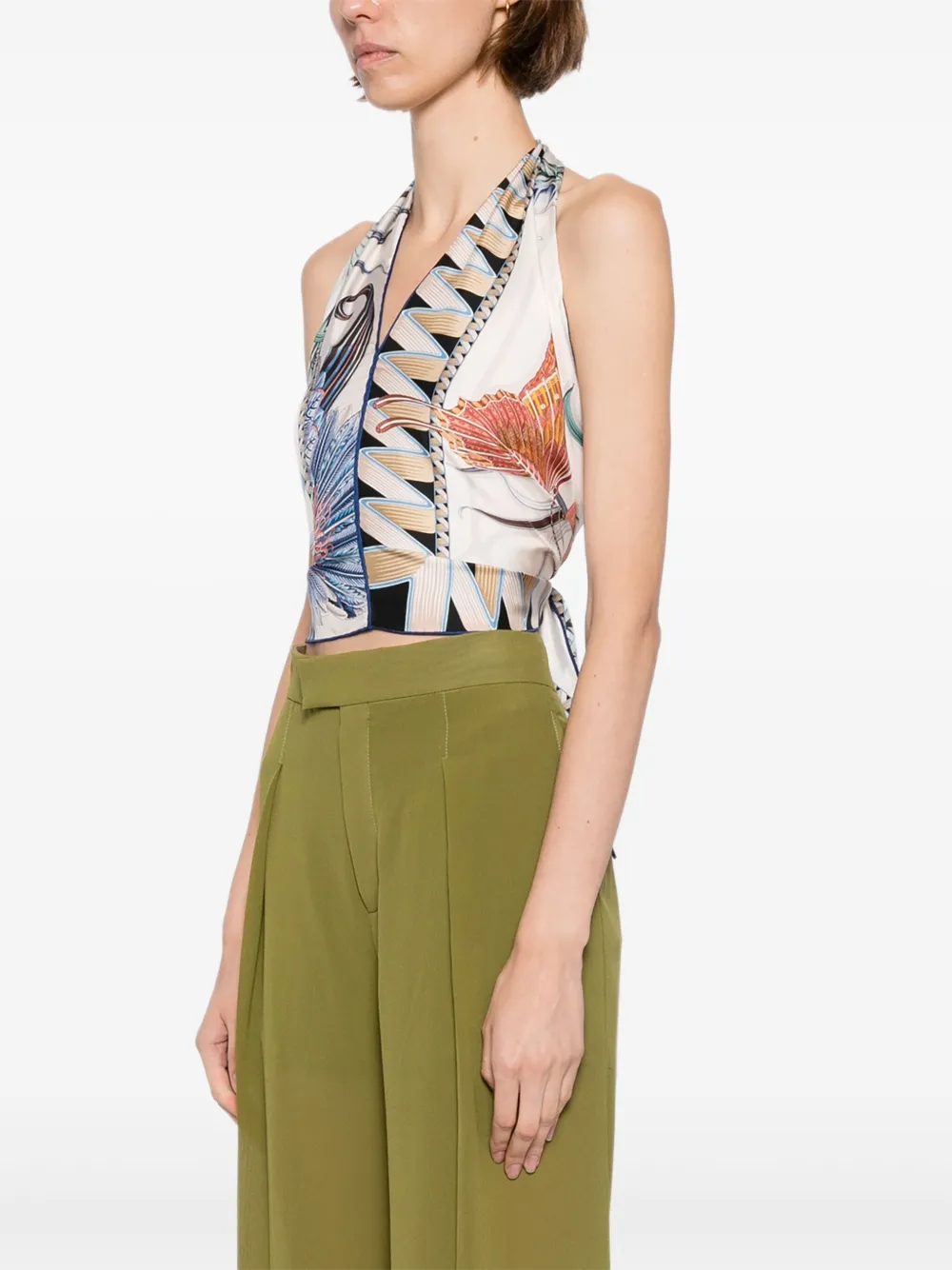 Ferragamo Zijden sjaal met print Wit