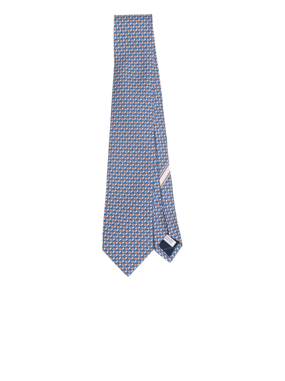 Ferragamo fox-print silk tie | Blue | Image 1