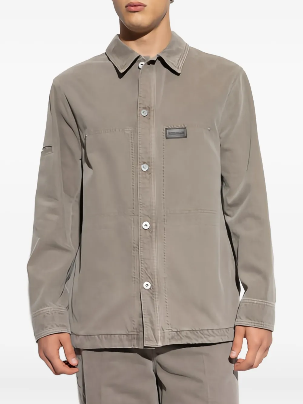 Ferragamo Overhemd met opgestikte zak Grijs