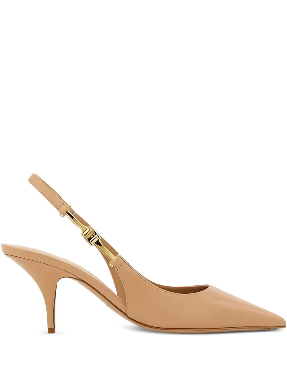 Ferragamo 70mm F buckle-slingback pointed-toe sandals Neutrals