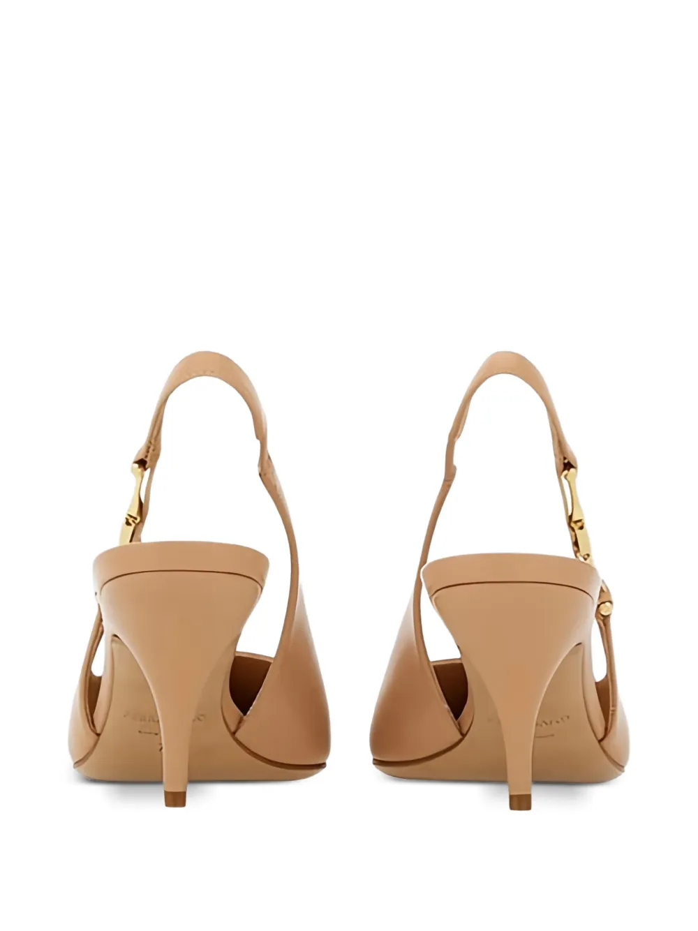 Ferragamo 70mm F buckle-slingback pointed-toe sandals Neutrals