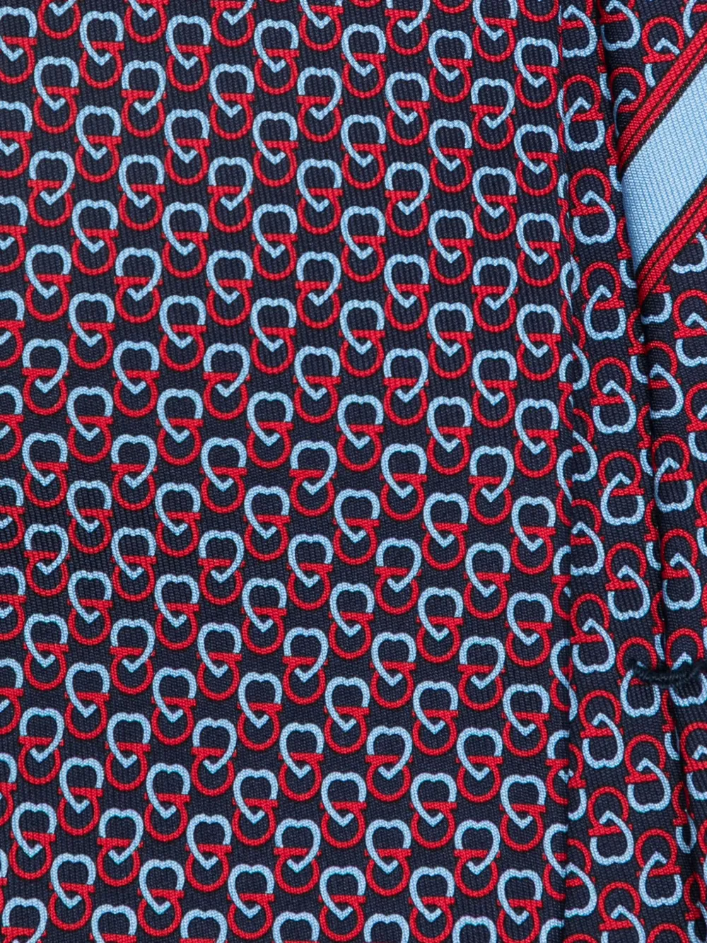 Ferragamo Zijden stropdas met hartprint Blauw