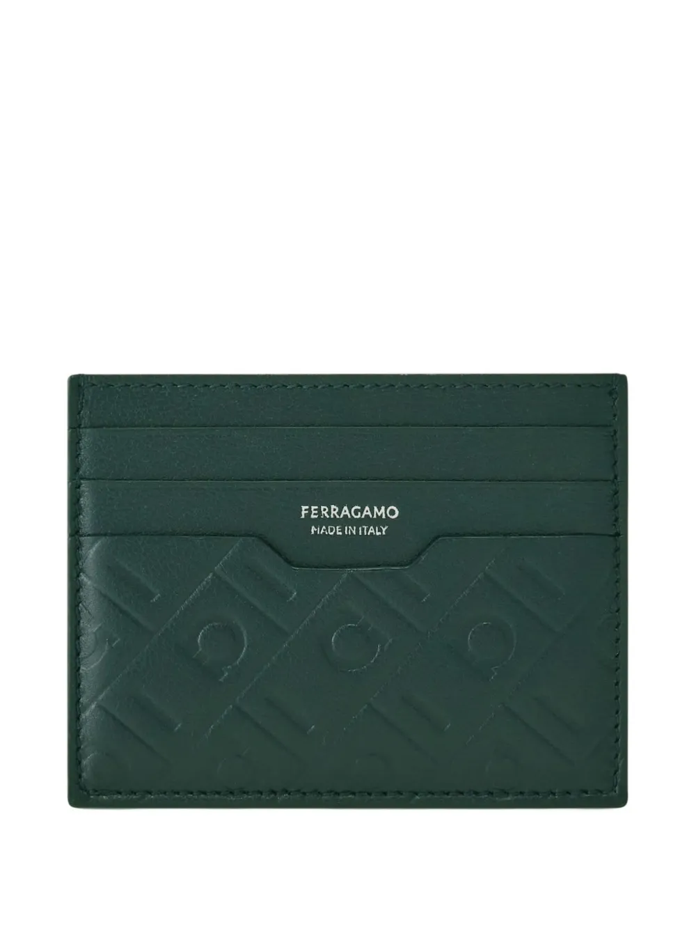 Ferragamo monogram-embossed cardholder | Green | Image 1