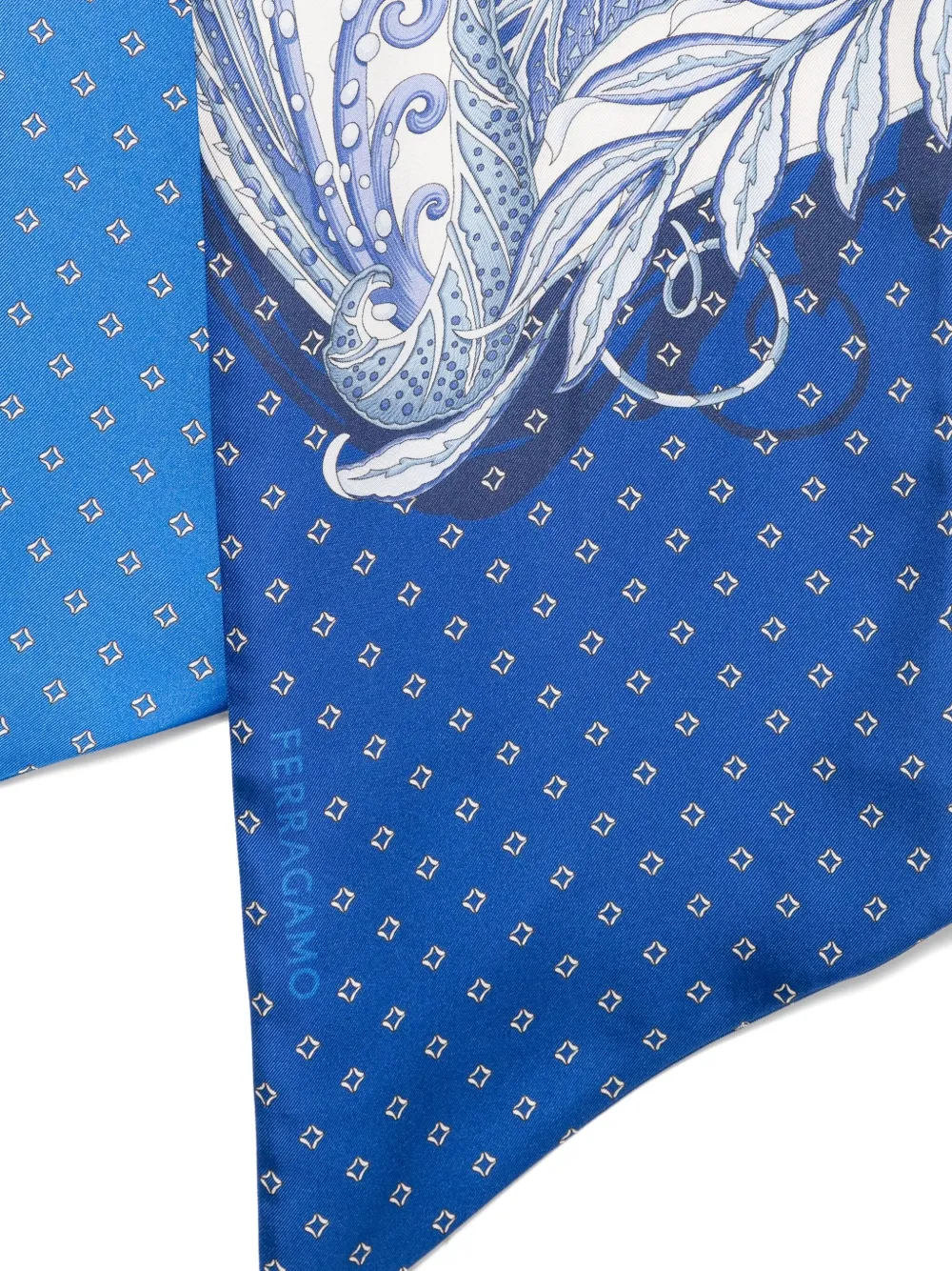 Ferragamo Zijden bandeau met dag en nacht print Blauw