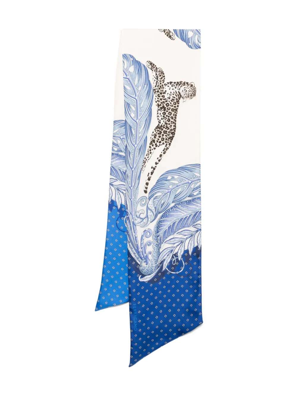 Ferragamo Zijden bandeau met dag en nacht print Blauw