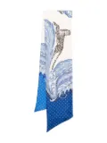 Ferragamo day and night print silk bandeau - Blue