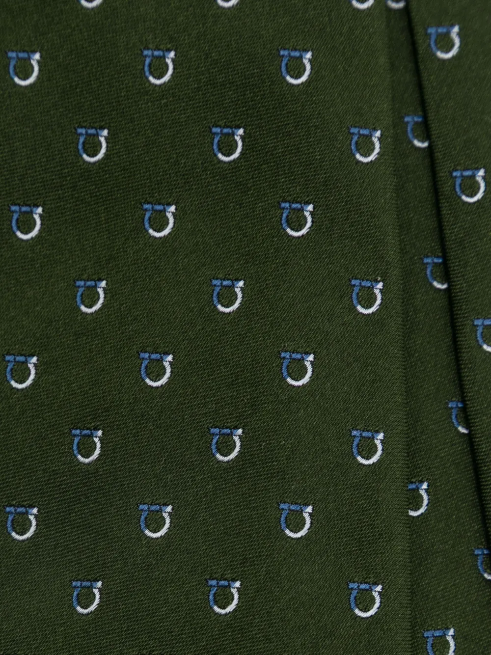 Ferragamo Tweekleurige stropdas met Gancini-jacquard Groen