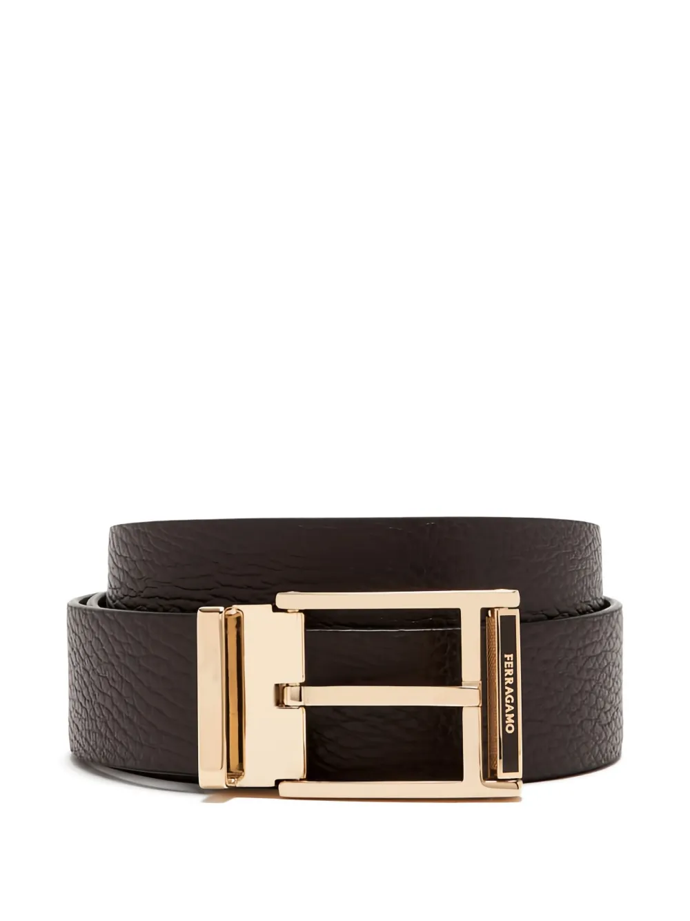 Ferragamo leather branded-buckle belt | Brown | Image 1