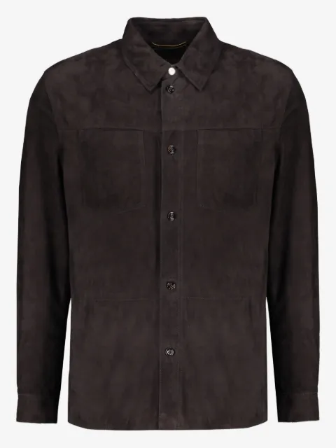 Moorer Bobbio leather shirt jacket