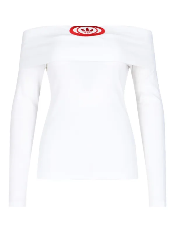 【ADIDAS】Off Shoulder Tee - White / KC8795 CLOTHING - adidas Originals Campus 2000 Off Shoulder Tee