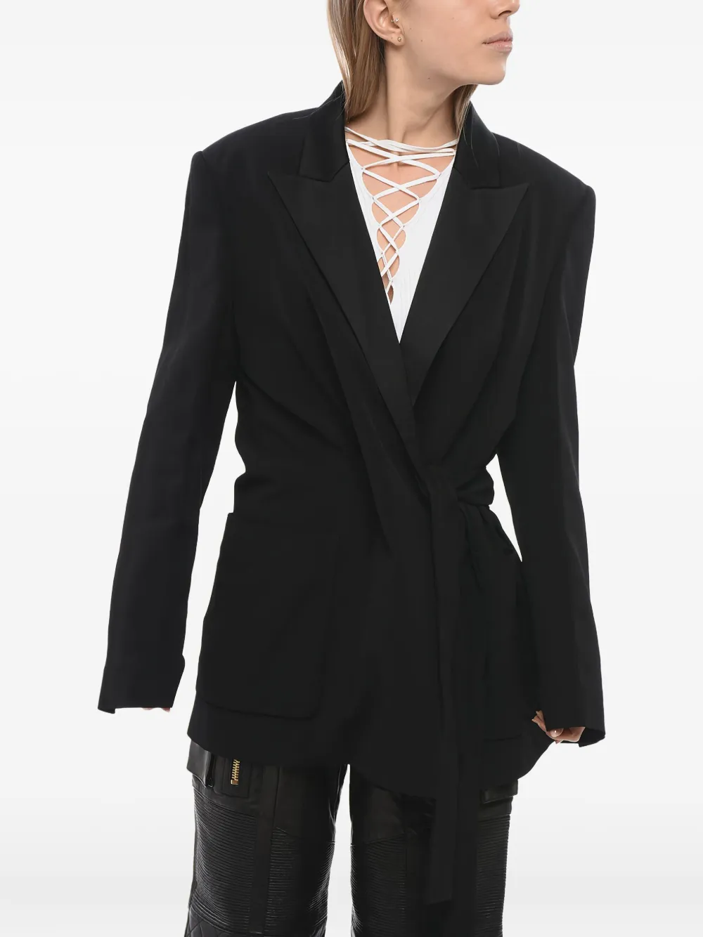 Balmain Gewikkelde blazer Zwart
