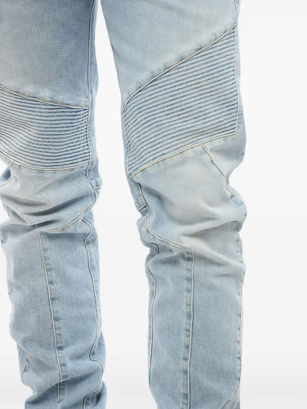 Balmain light-wash Tapered Biker Jeans | Blue | FARFETCH