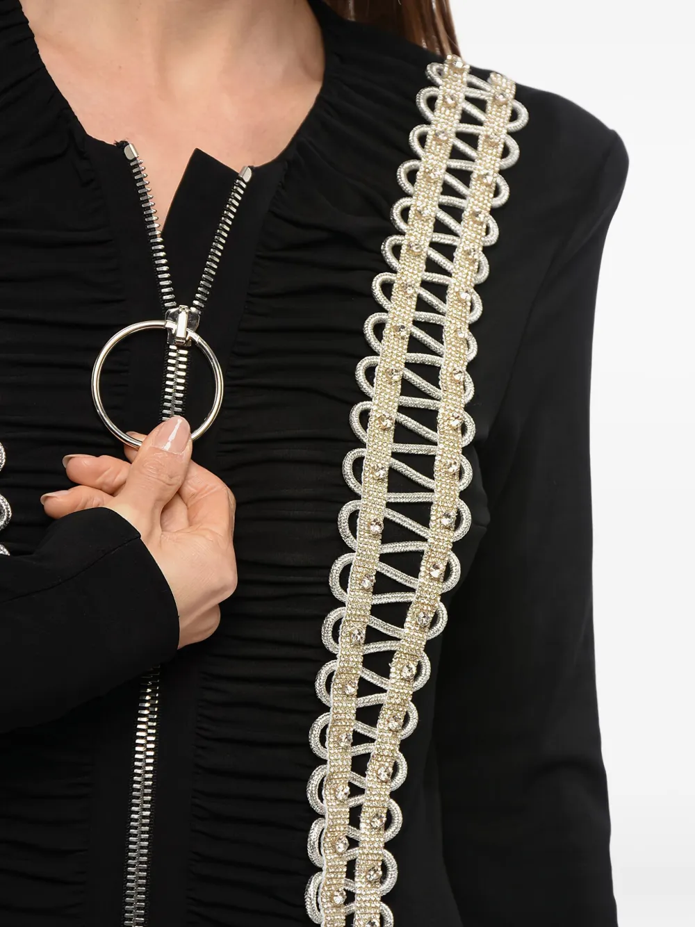 Balmain Midi-jurk verfraaid met kristallen Zwart