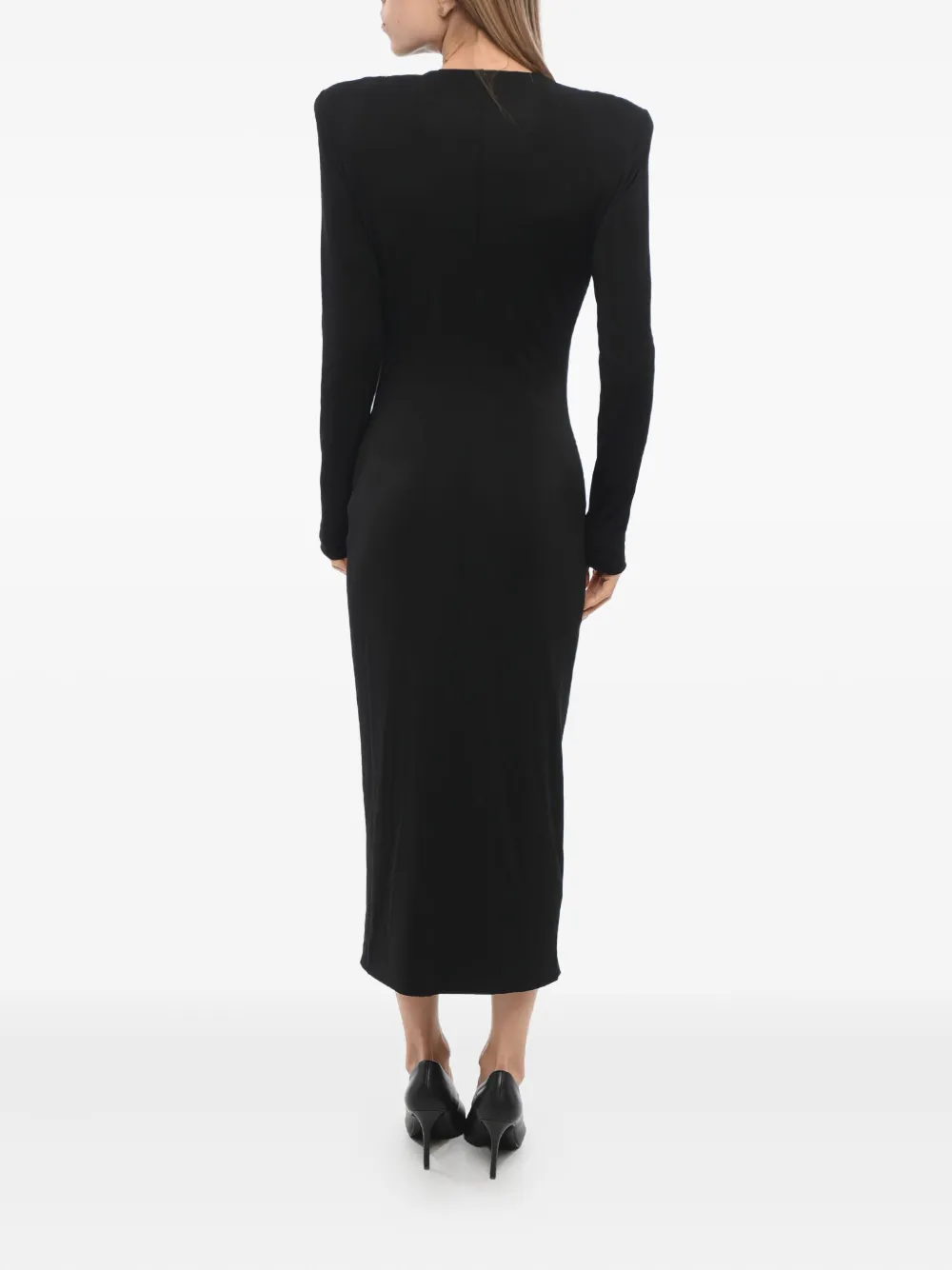 Balmain Midi-jurk verfraaid met kristallen - Zwart