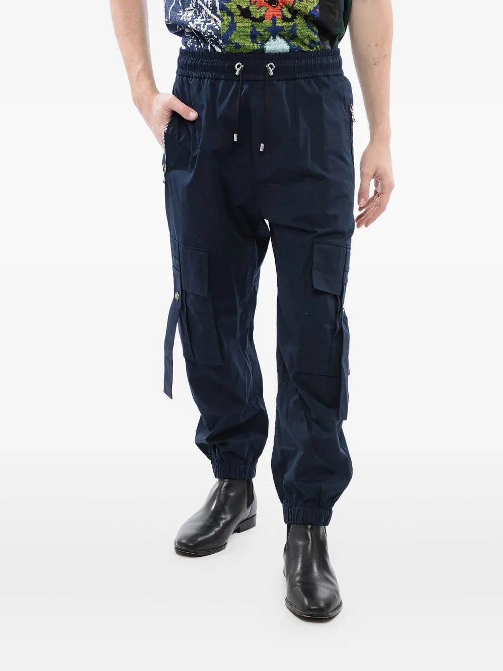 Balmain cotton cargo trousers | Blue | Image 1