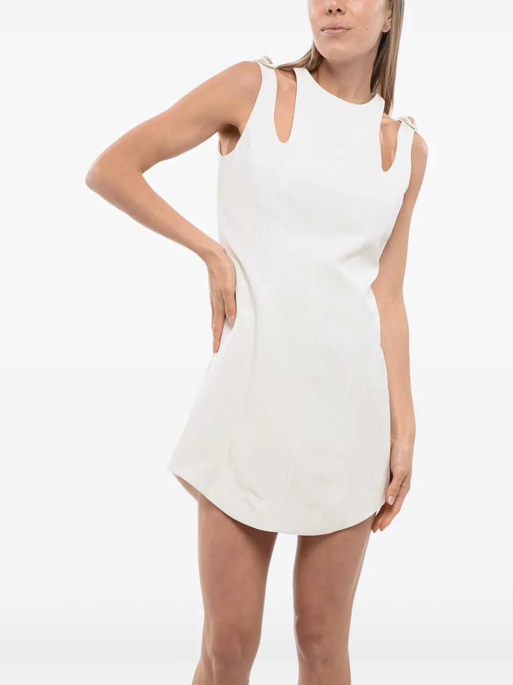 Balmain Wollen mini-jurk Wit