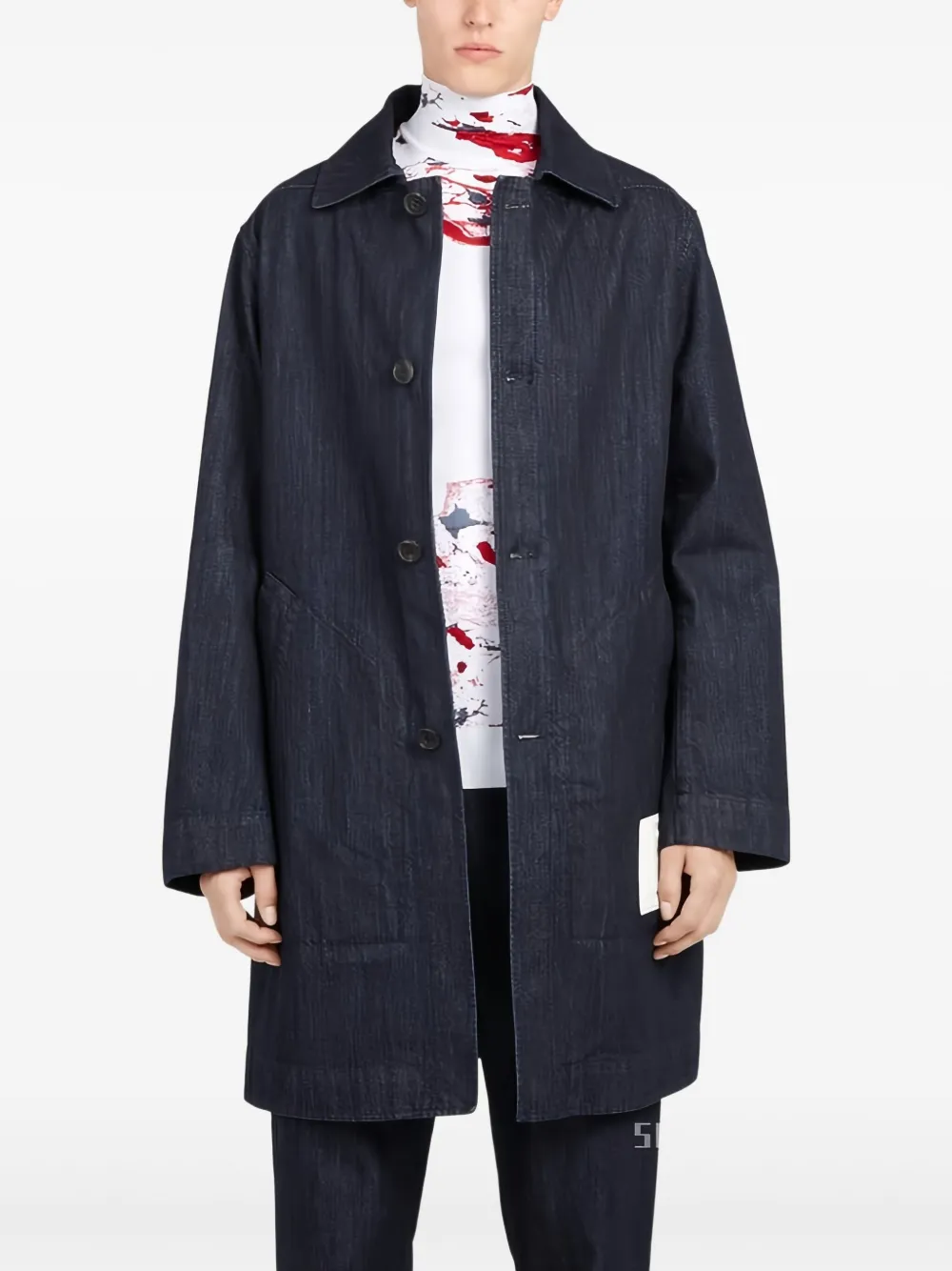 Ferragamo denim buttoned coat | Blue | Image 1