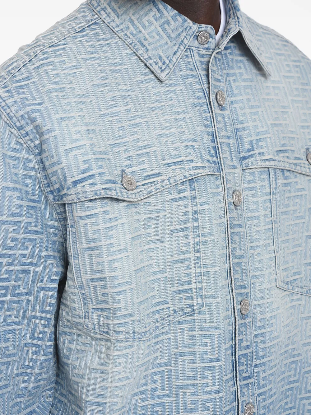 Balmain Denim jack Blauw