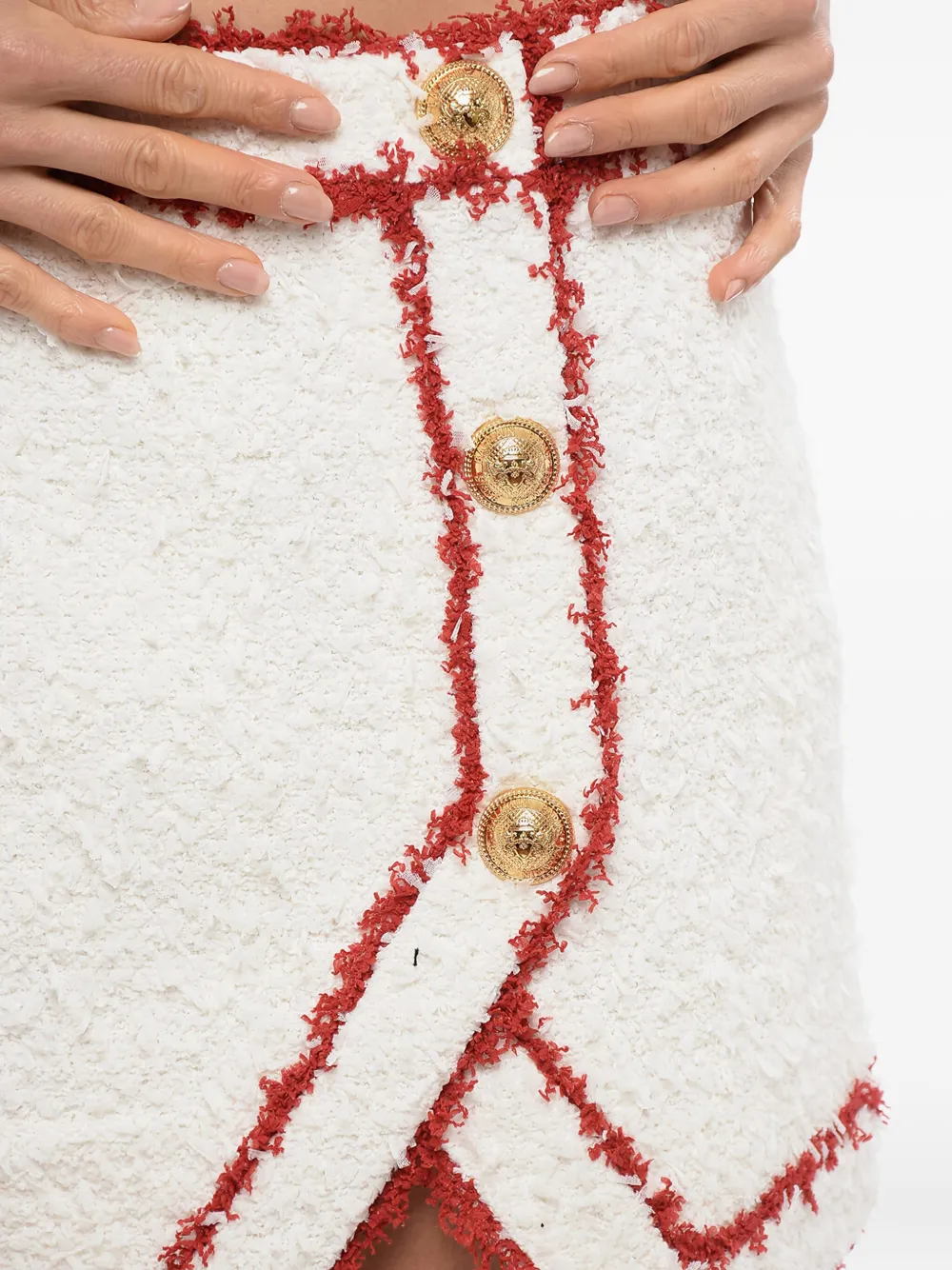 Balmain Tweed mini-rok Wit