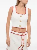 Balmain Eyelash cropped top - White