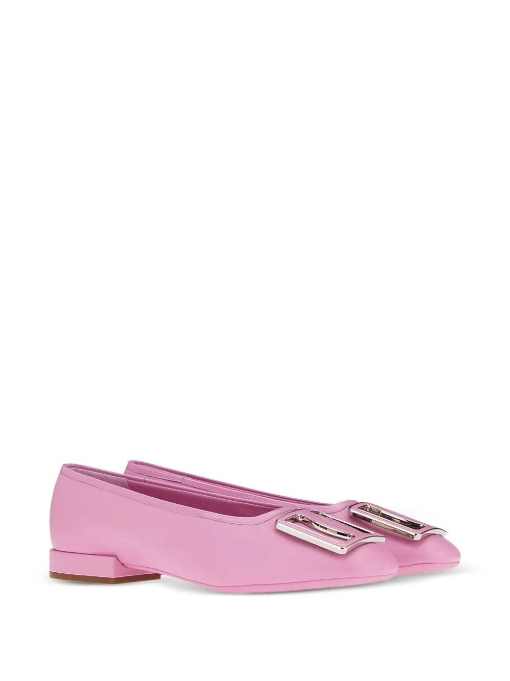 Ferragamo buckle leather ballerina flats Pink