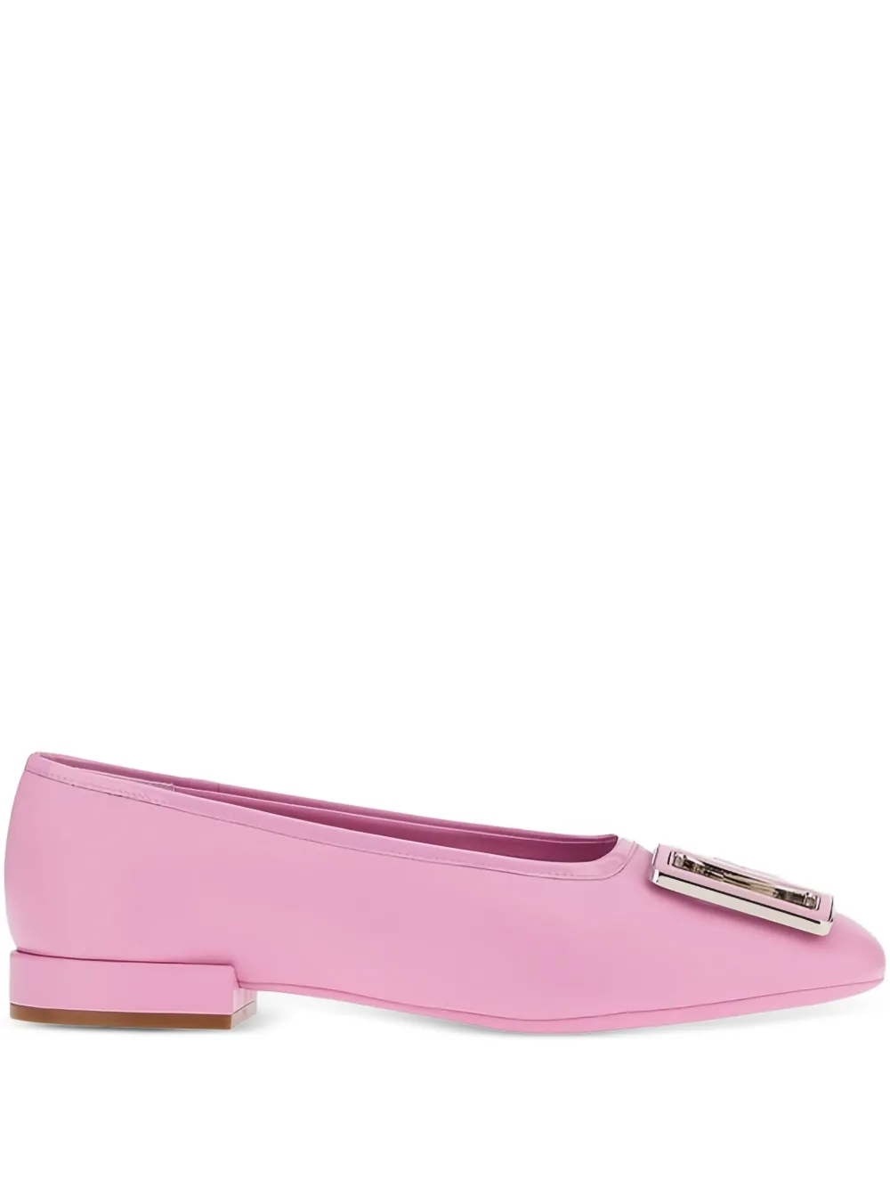 Ferragamo buckle leather ballerina flats Pink
