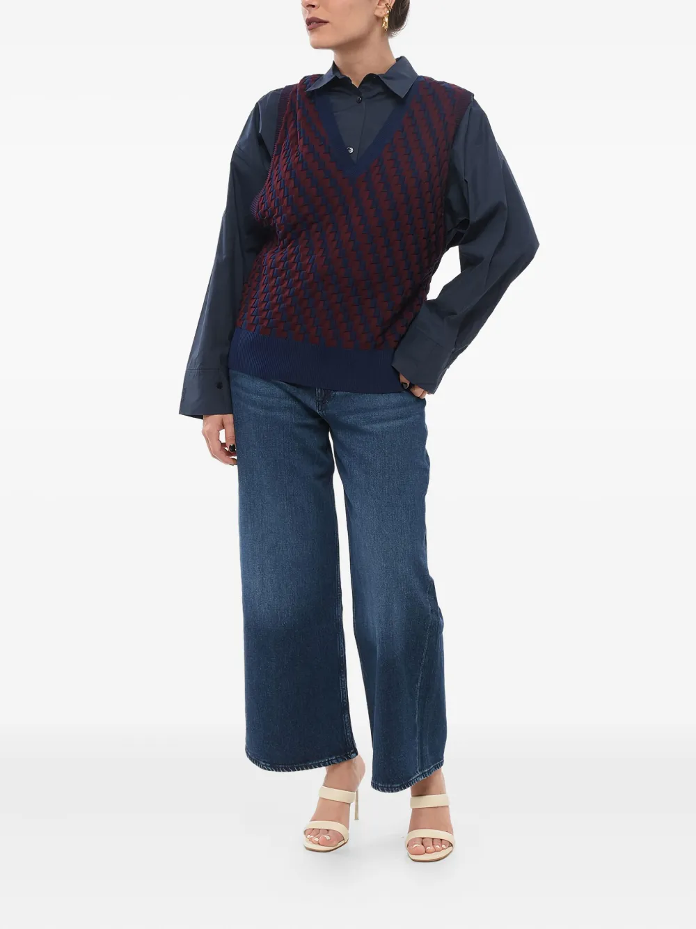 Loewe Check Patterned Stretch Cotton Vest