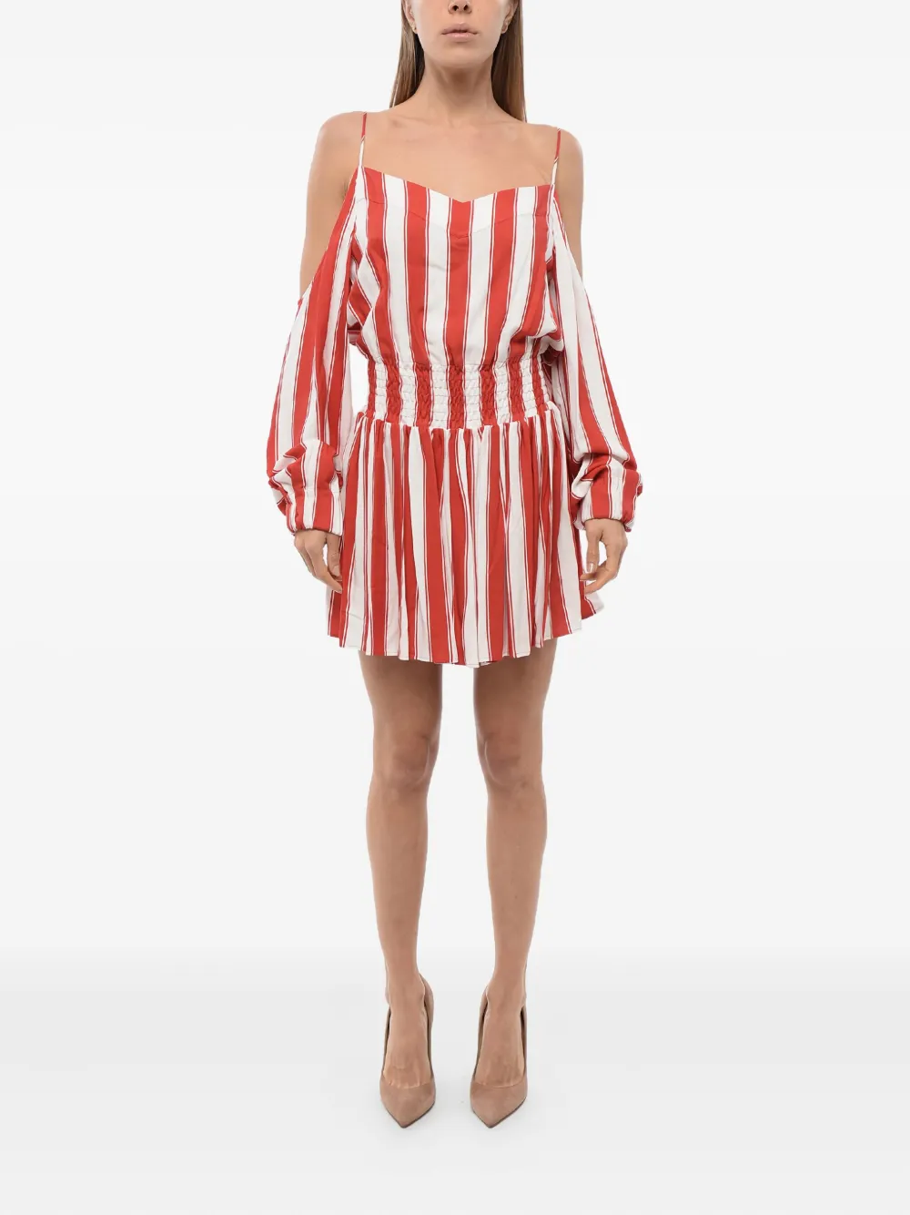 Balmain Gestreepte mini-jurk Roze