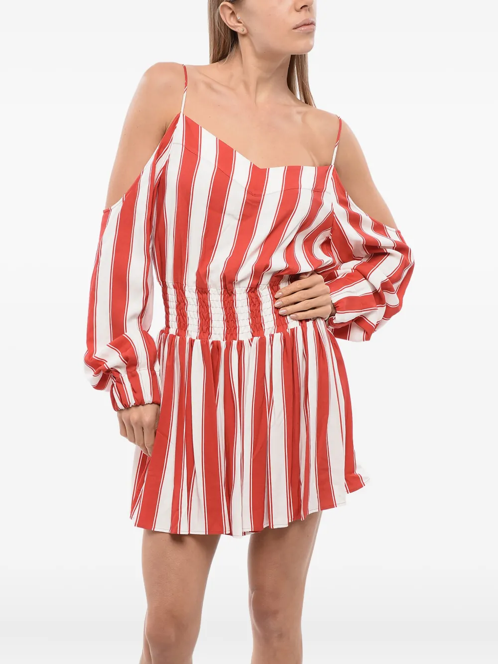 Balmain Gestreepte mini-jurk Roze