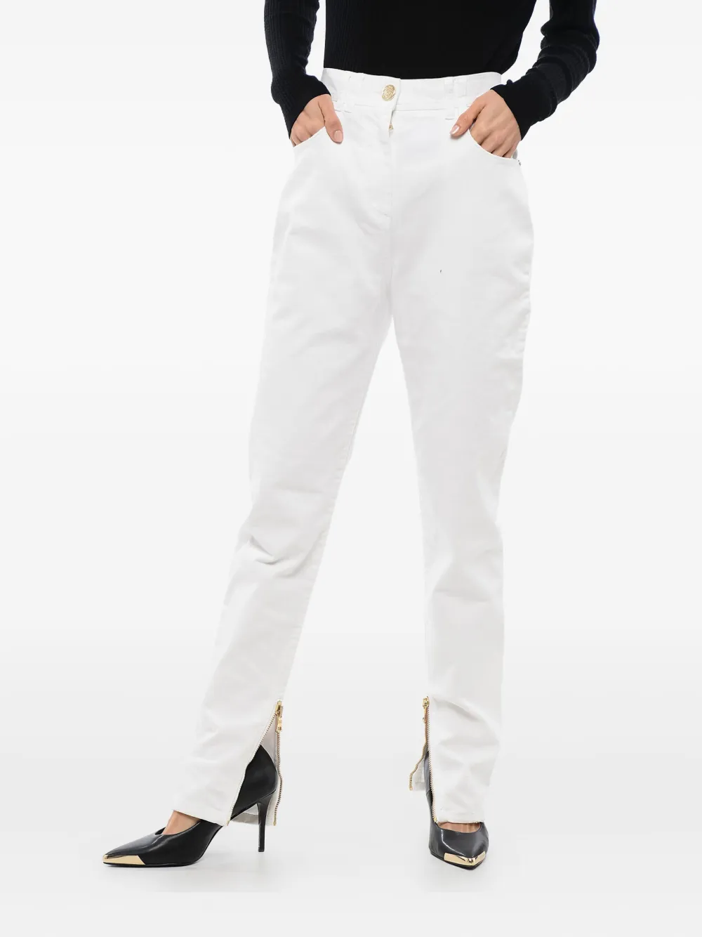 Balmain Jewel-button Skinny Jeans