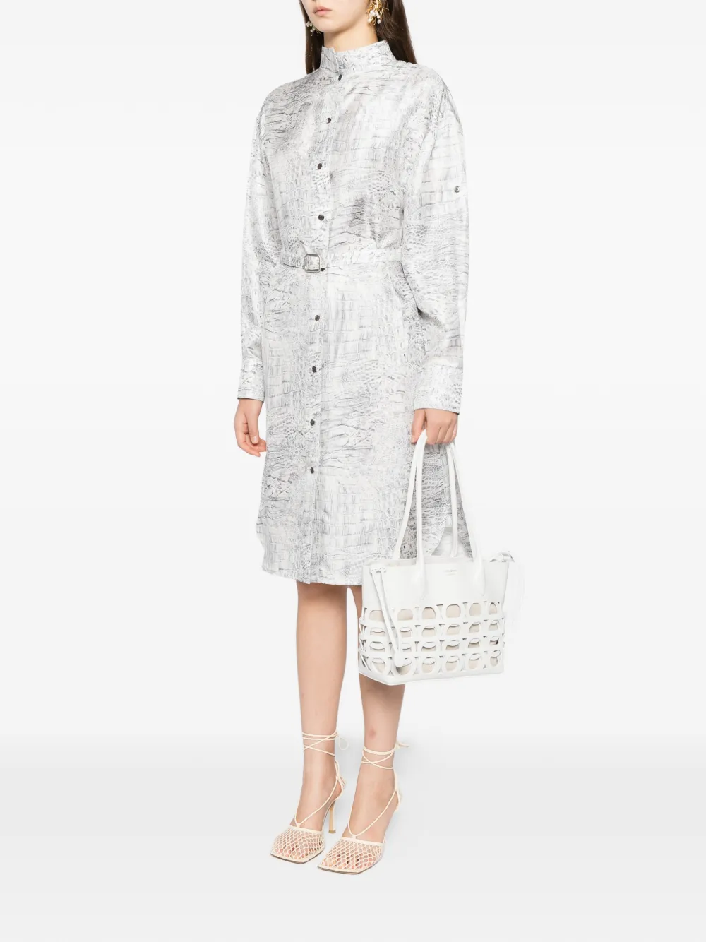 Ferragamo Gancini logo tote bag - Wit