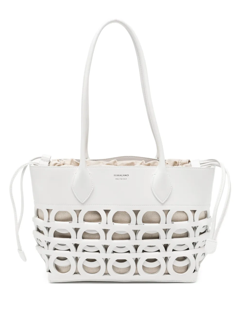 Ferragamo Gancini logo tote bag - Bianco