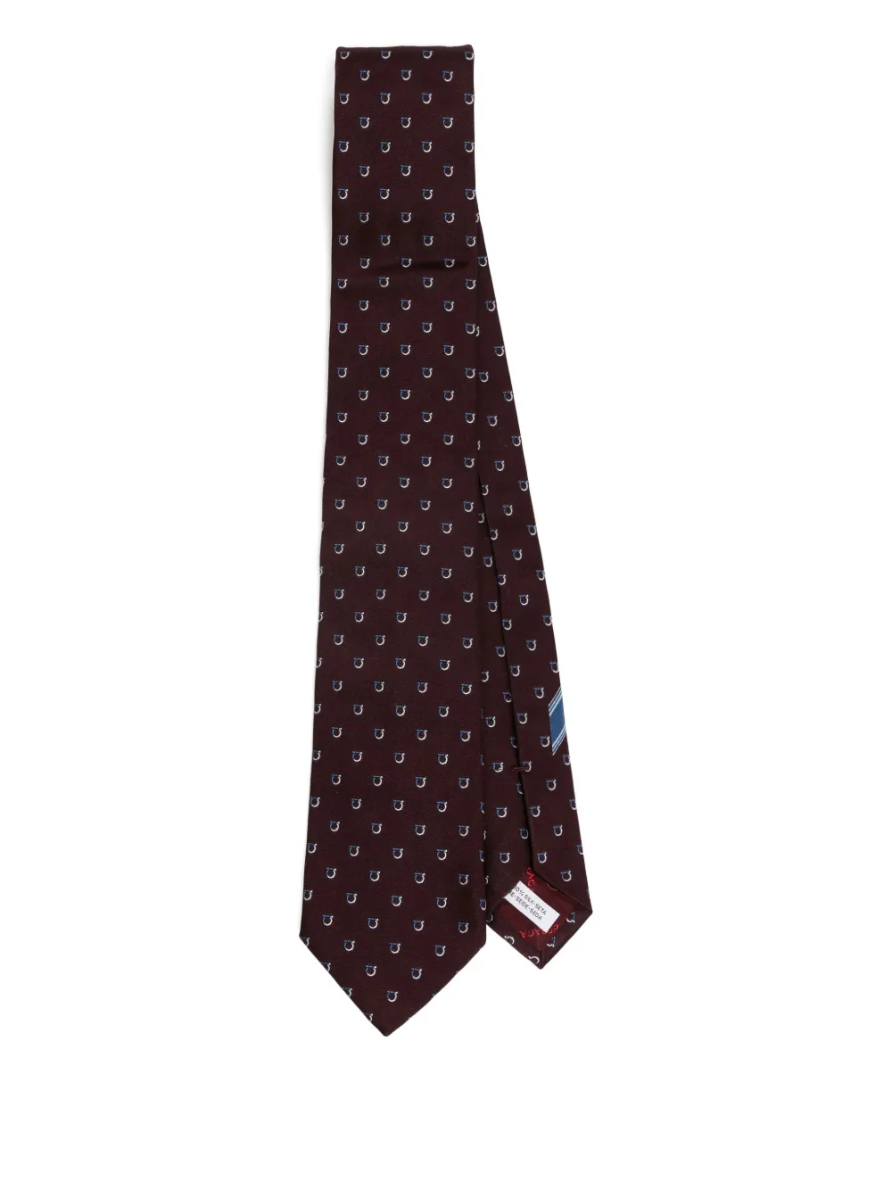 Ferragamo Gancini-print silk tie | Red | Image 1