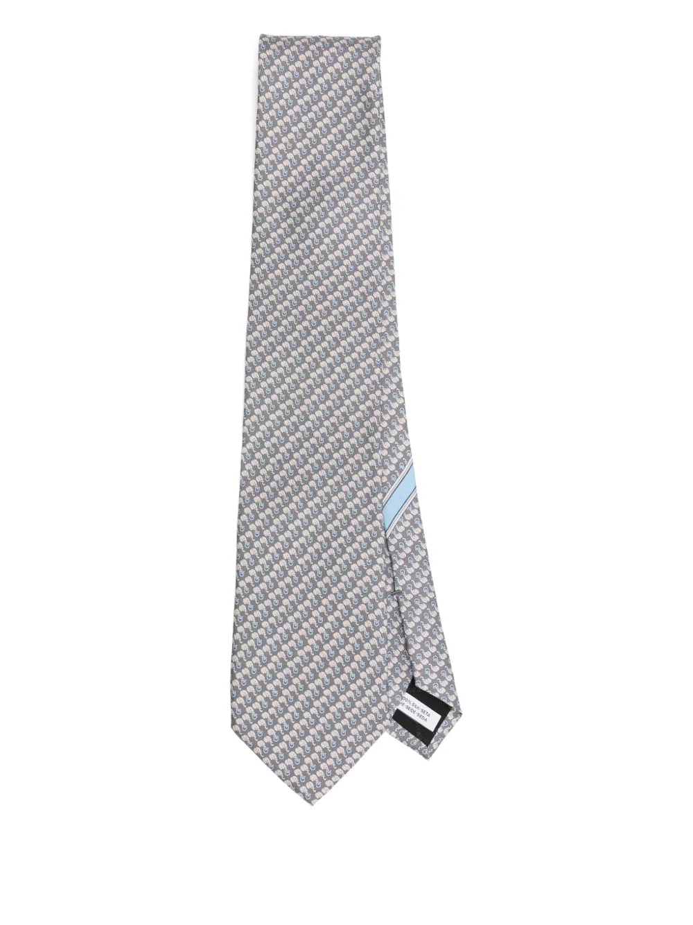 Ferragamo elephant-print silk tie | Grey | Image 1