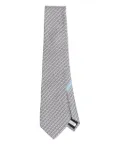 Ferragamo elephant-print silk tie - Grey