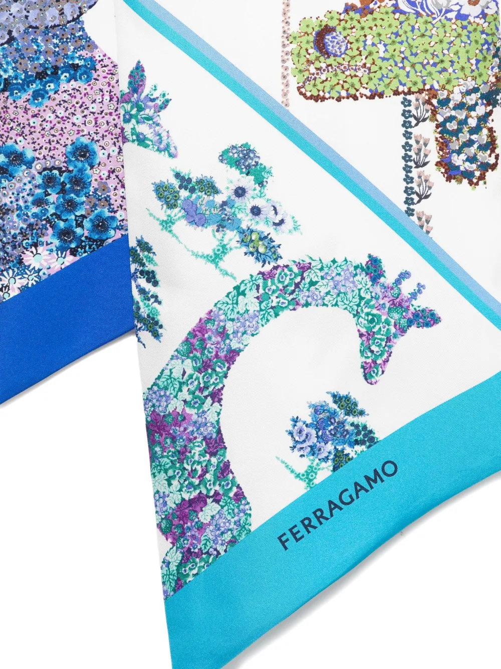 Ferragamo Zijden bandeau met print Wit