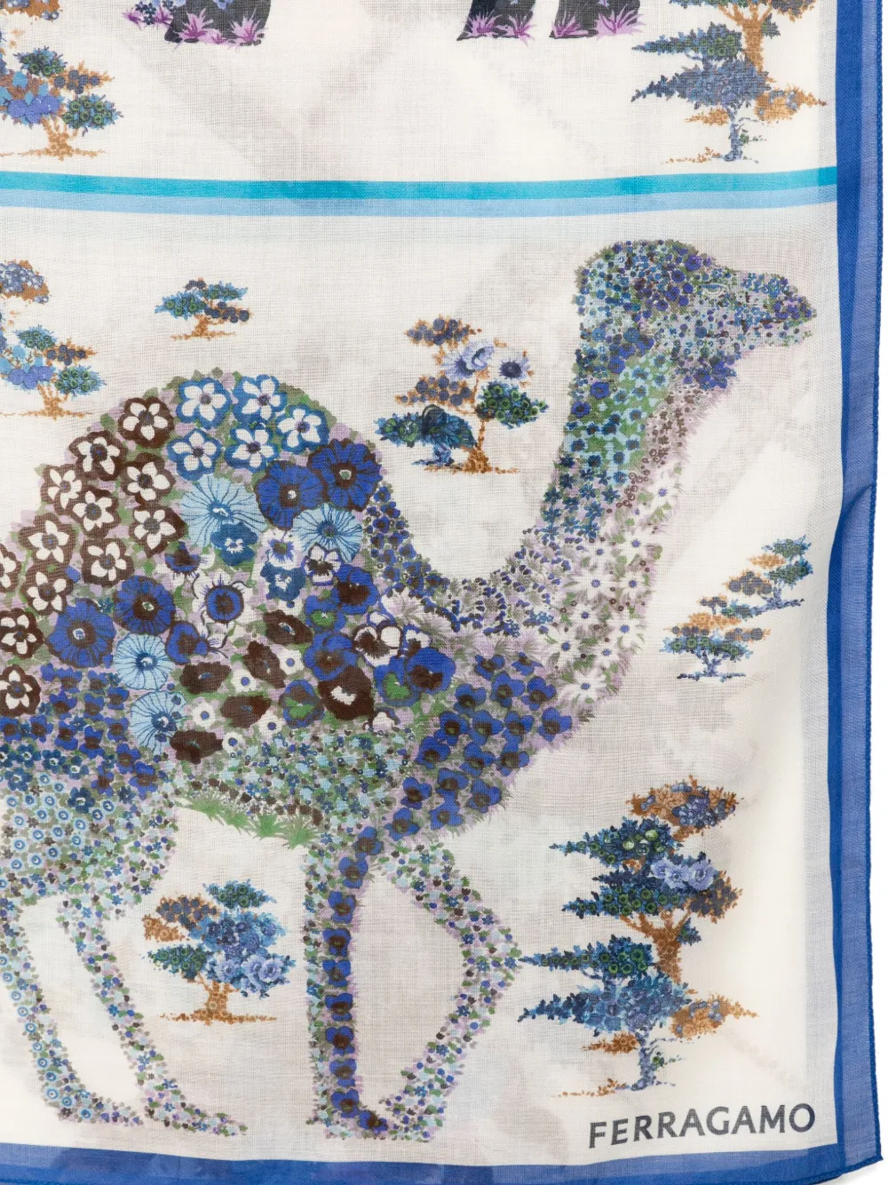 Ferragamo Zijden sjaal met print Wit