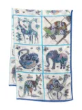 Ferragamo fiori print silk scarf - White