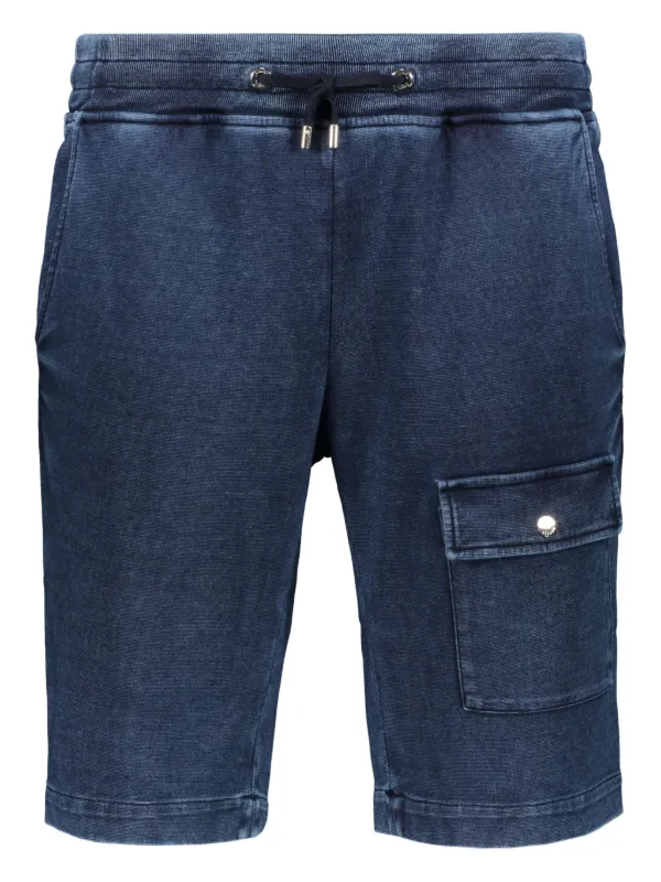 Moorer Cotton Bermuda Shorts in Blue