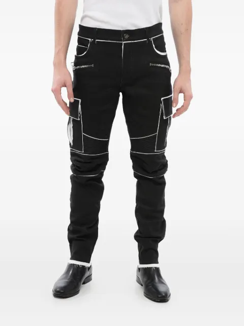 Balmain pantalones cargo de algodón revestido