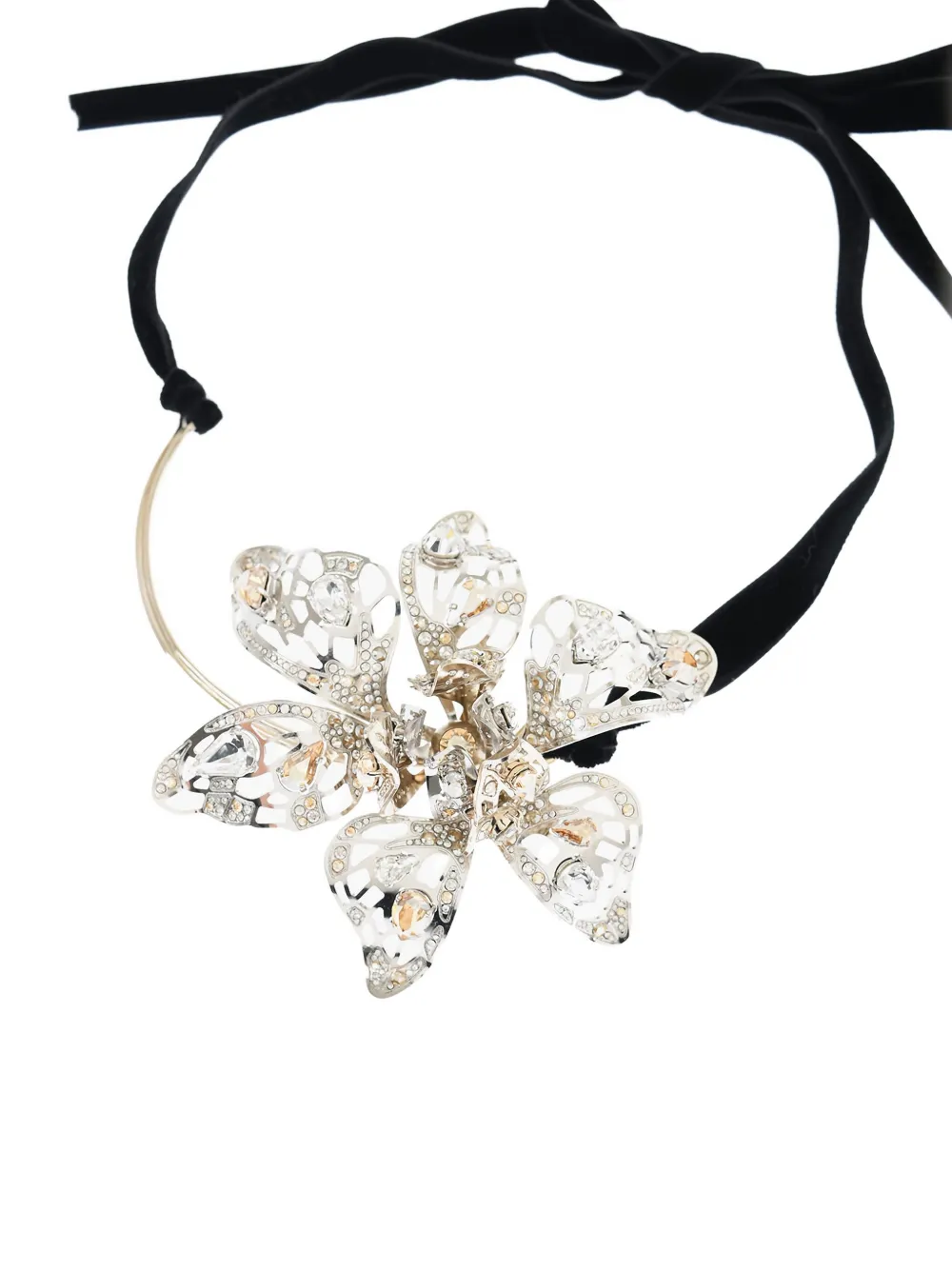 Lanvin Thread Necklace With Flower Shaped Pendant Embellished With