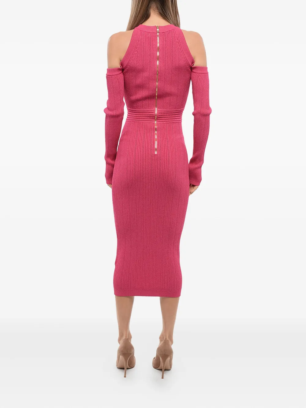 Balmain Gebreide midi-jurk - Roze