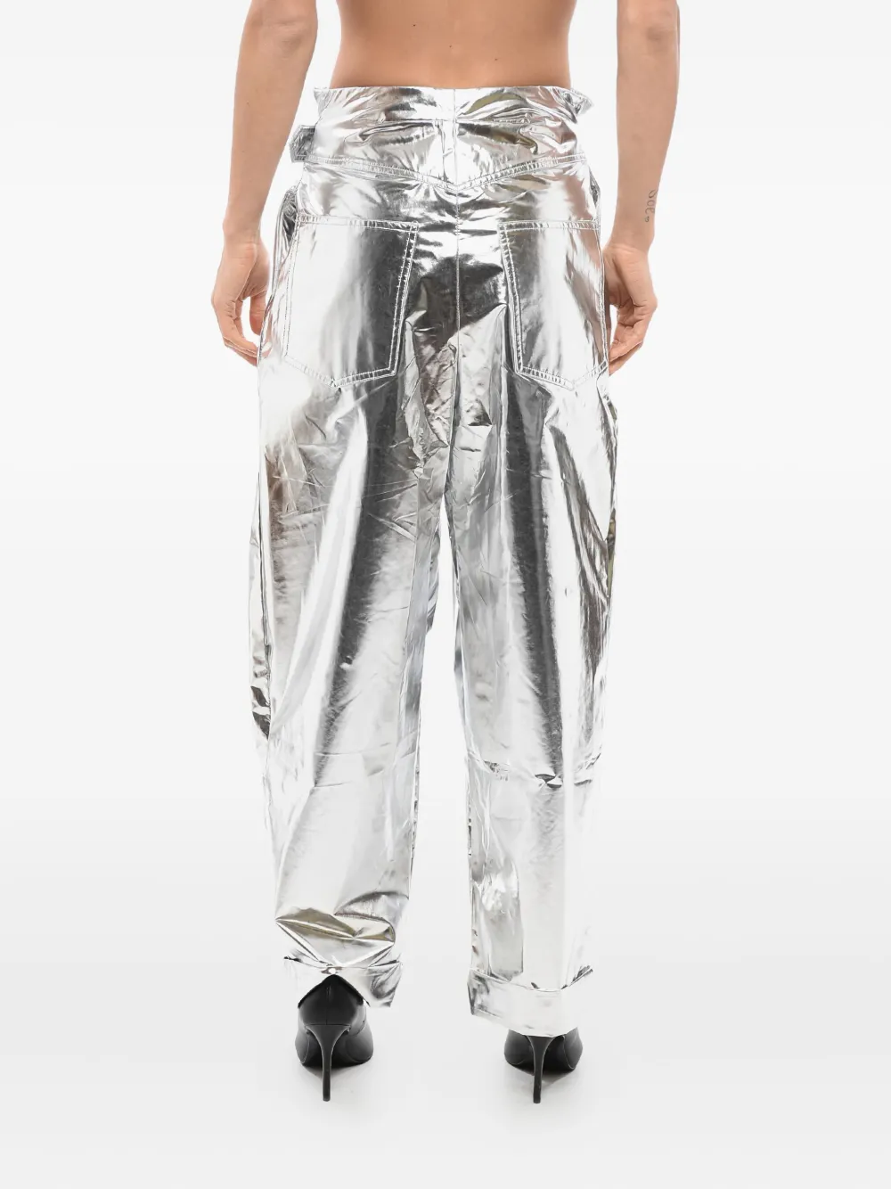 Balmain High waist plooibroek Zilver