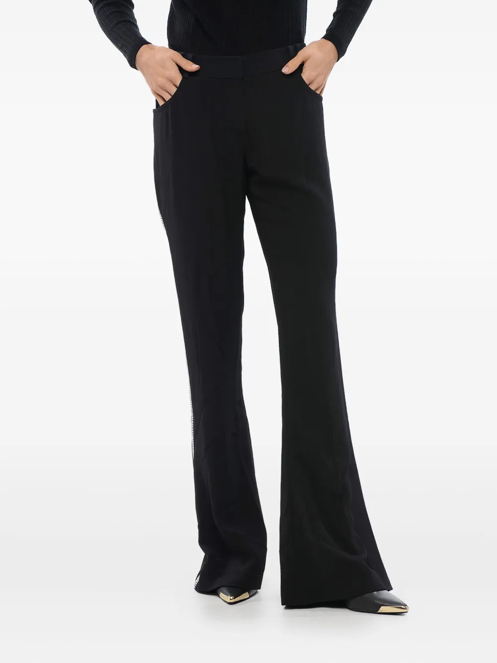 Balmain Flared broek verfraaid met stras Zwart
