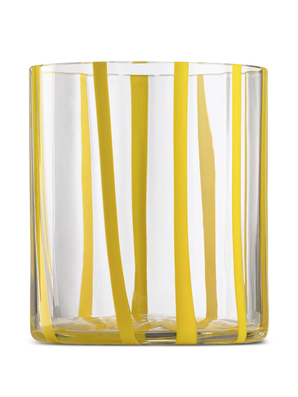 NasonMoretti Cyrcus glass striped tumbler (8.5cm x 10cm) - イエロー NasonMoretti Cyrcus glass striped tumbler (8.5cm x 10cm) - イエロー
