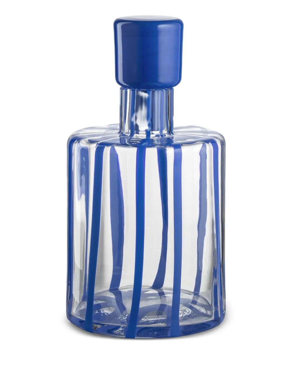 NasonMoretti Cyrcus striped glass bottle (11cm x 20cm) - ブルー NasonMoretti Cyrcus striped glass bottle (11cm x 20cm) - ブルー