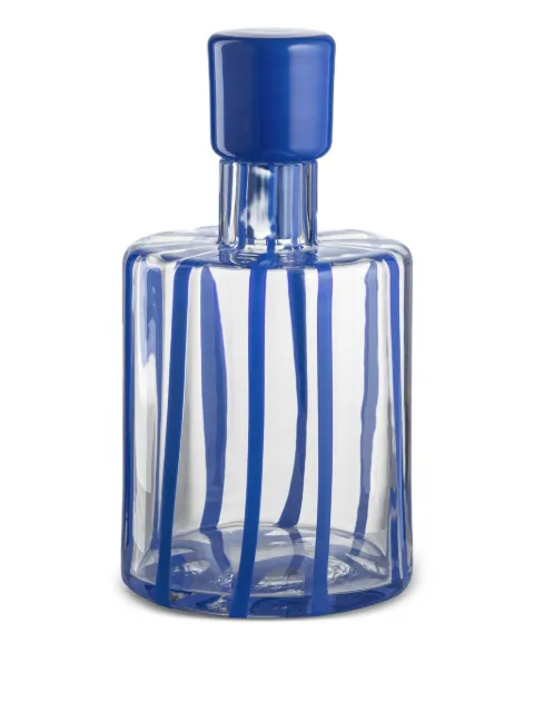 NasonMoretti Gestreifte Cyrcus Glasflasche 11cm x 20cm