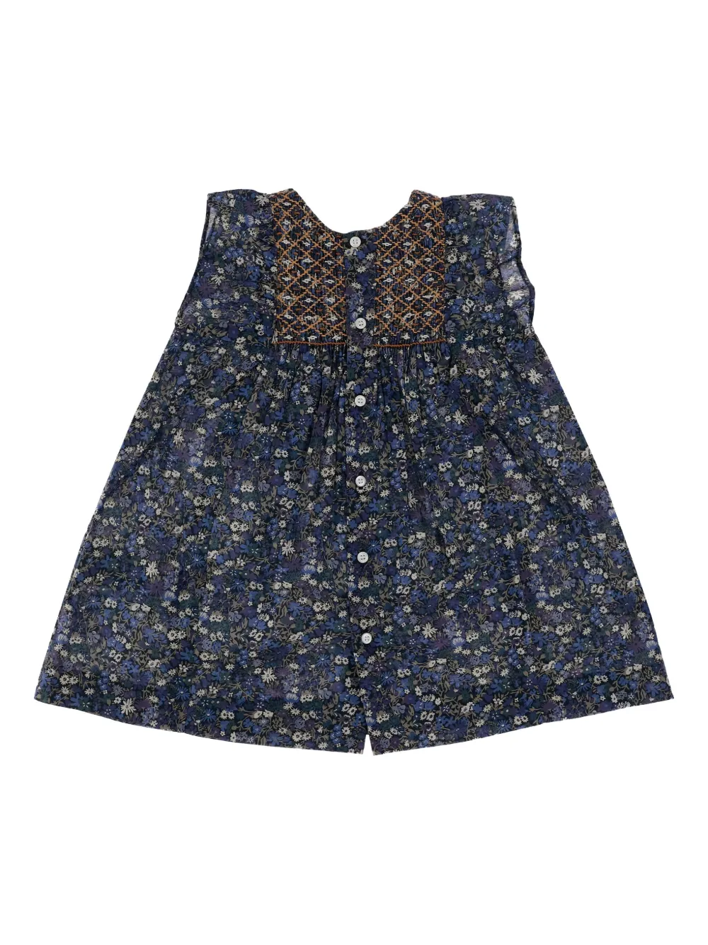 Bonpoint Jurk met bloemenprint - Blauw