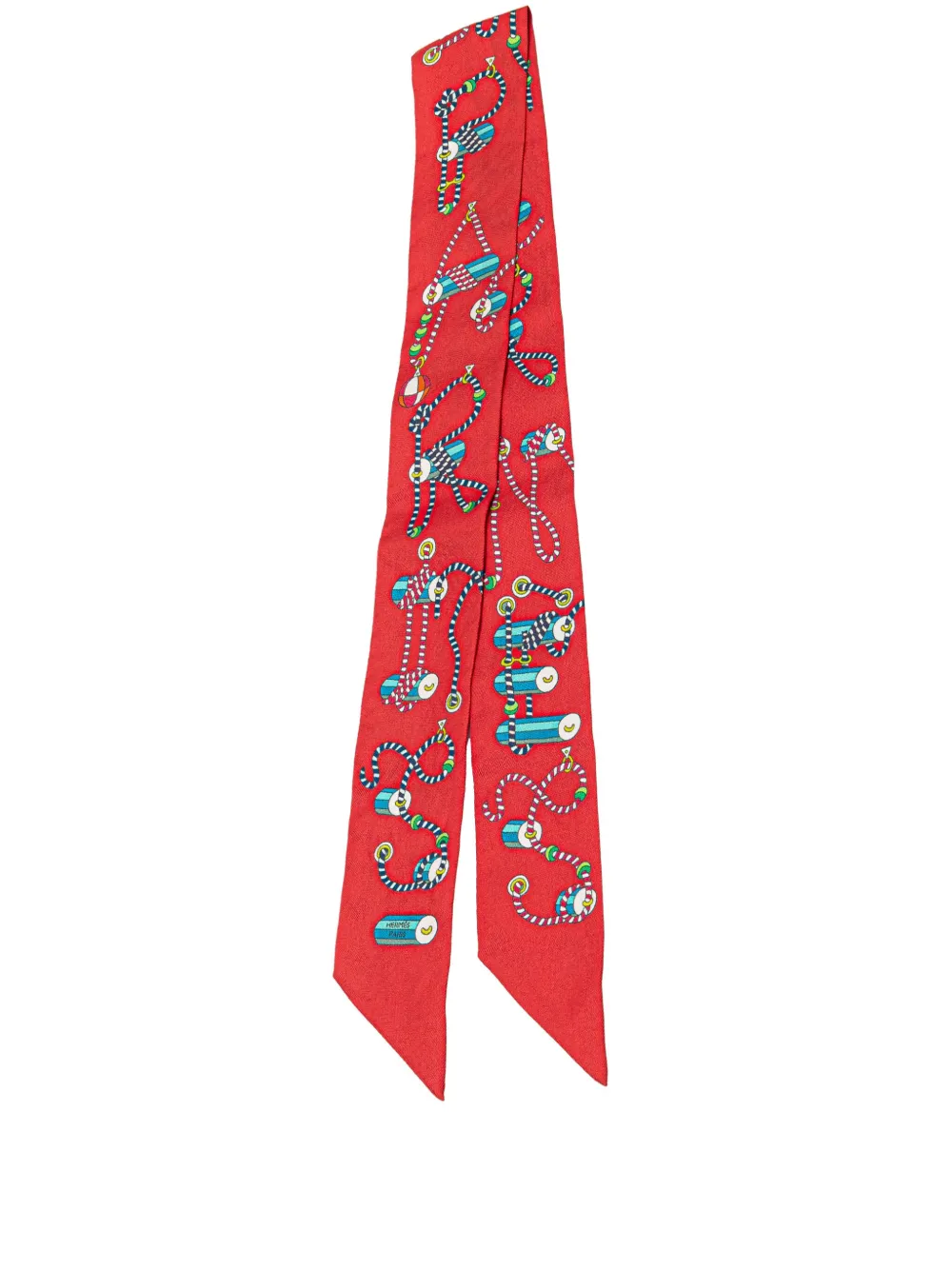 Pre-owned Hermes 2000-2015 Cordages Silk Twilly Scarf Scarves
